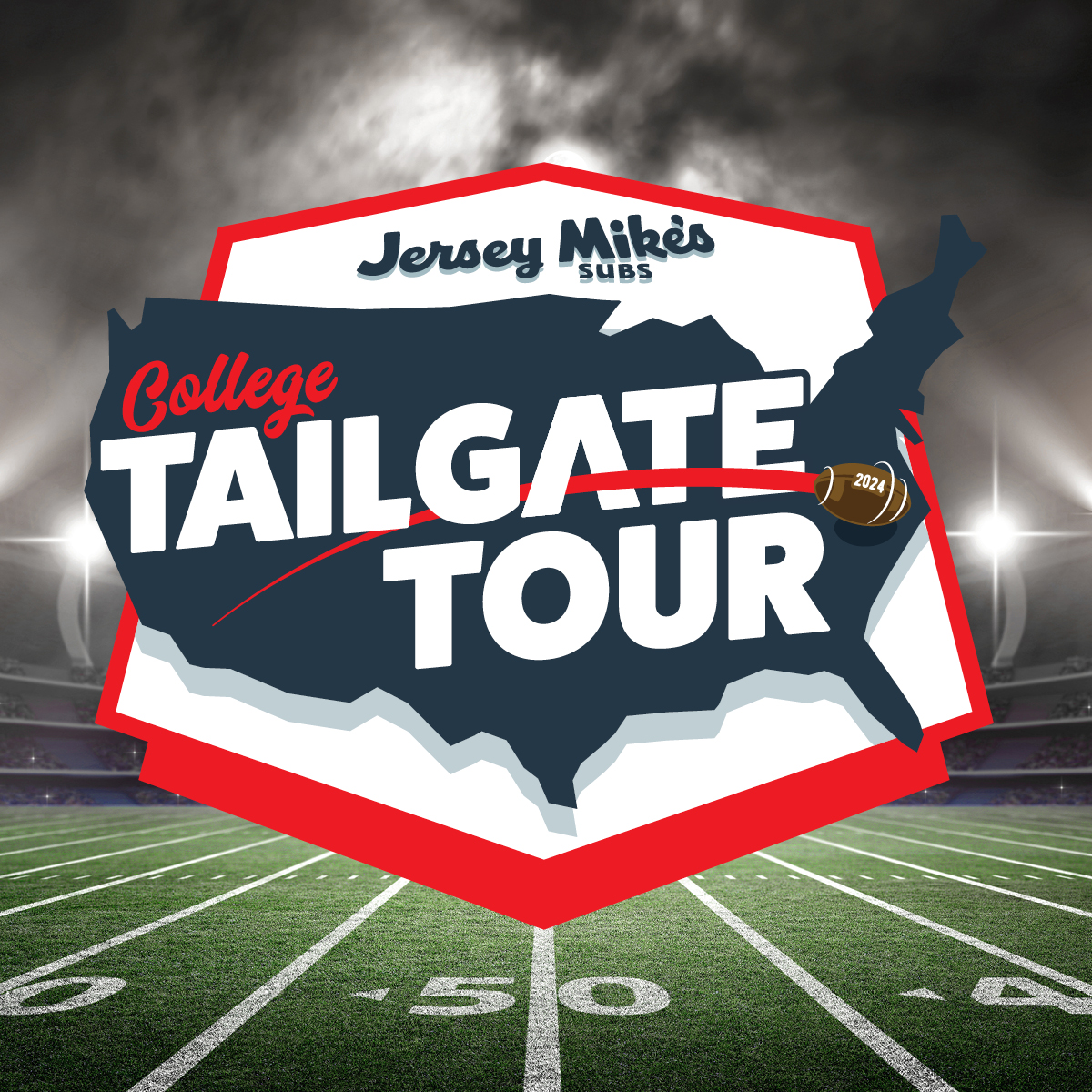 Jersey Mike’s Subs Multi City College Tailgate Tour Logo